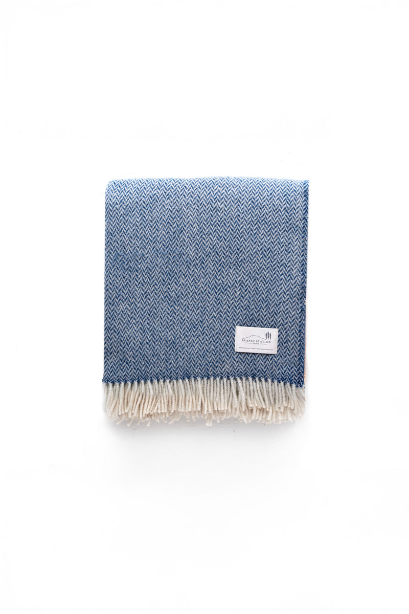 Blue Cliffs Blue Throw