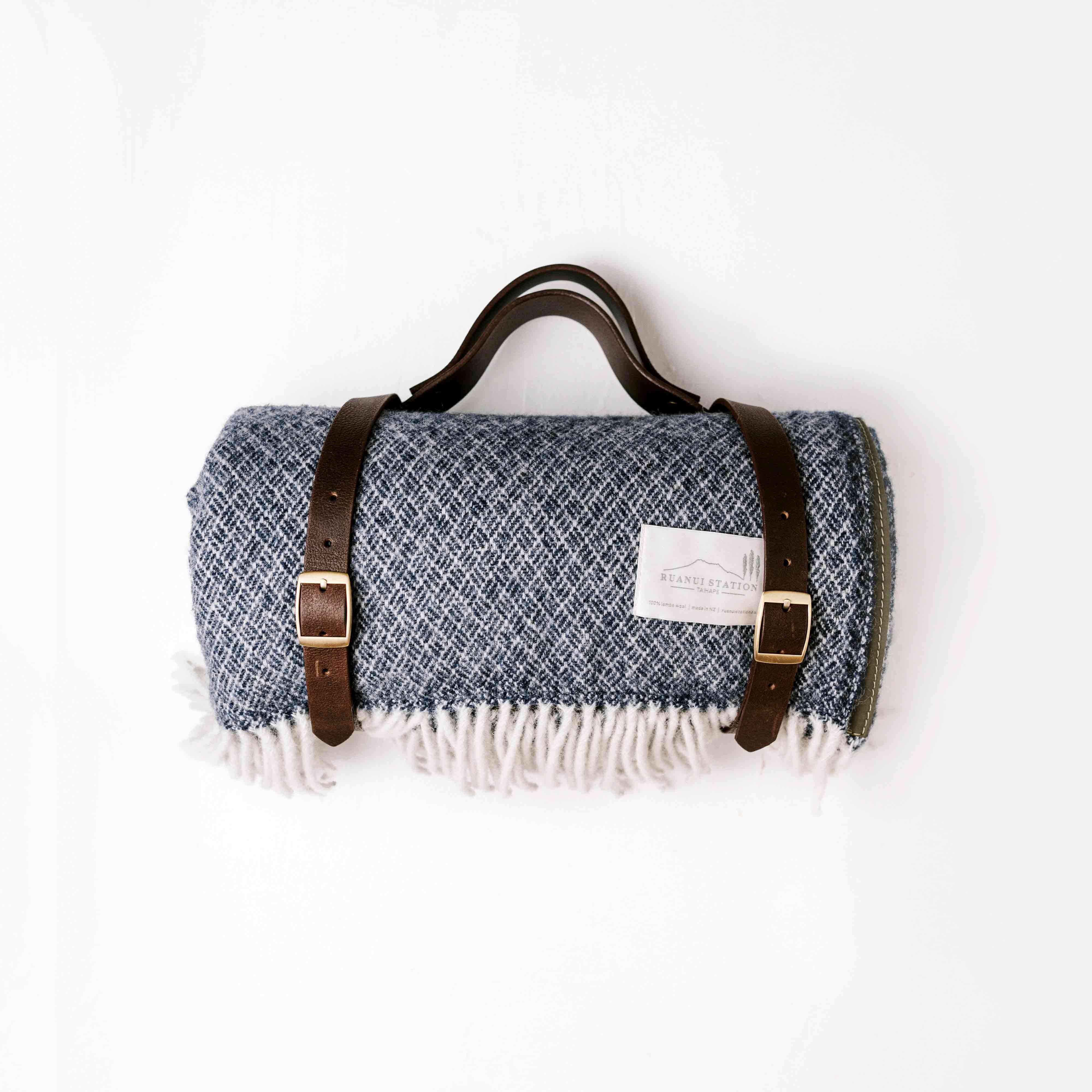 Napiers Bush navy picnic blanket