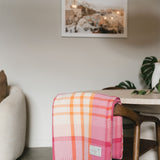 Okahu Orange Check Throw