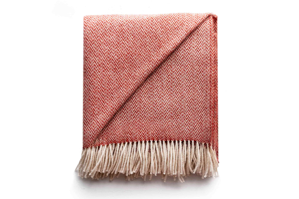 Ruanui red throw (Chevron pattern)