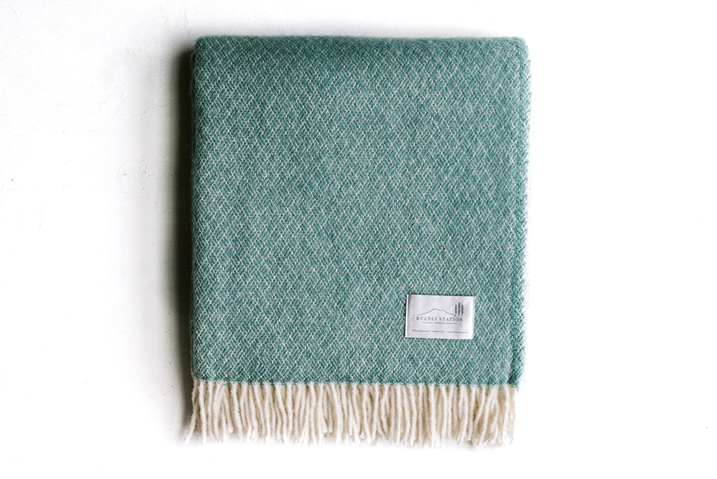wool throw green